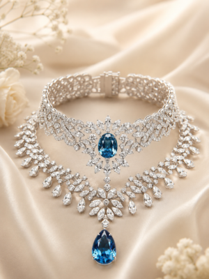 Crystal Bridal Choker Necklace Set