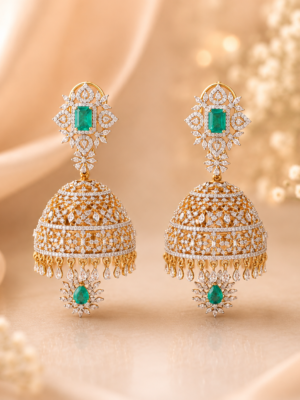 jhumka edited Royal Emerald Jhumka Earrings